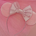 Pink Velvet Mouse Ears | Coquette Bow Headband