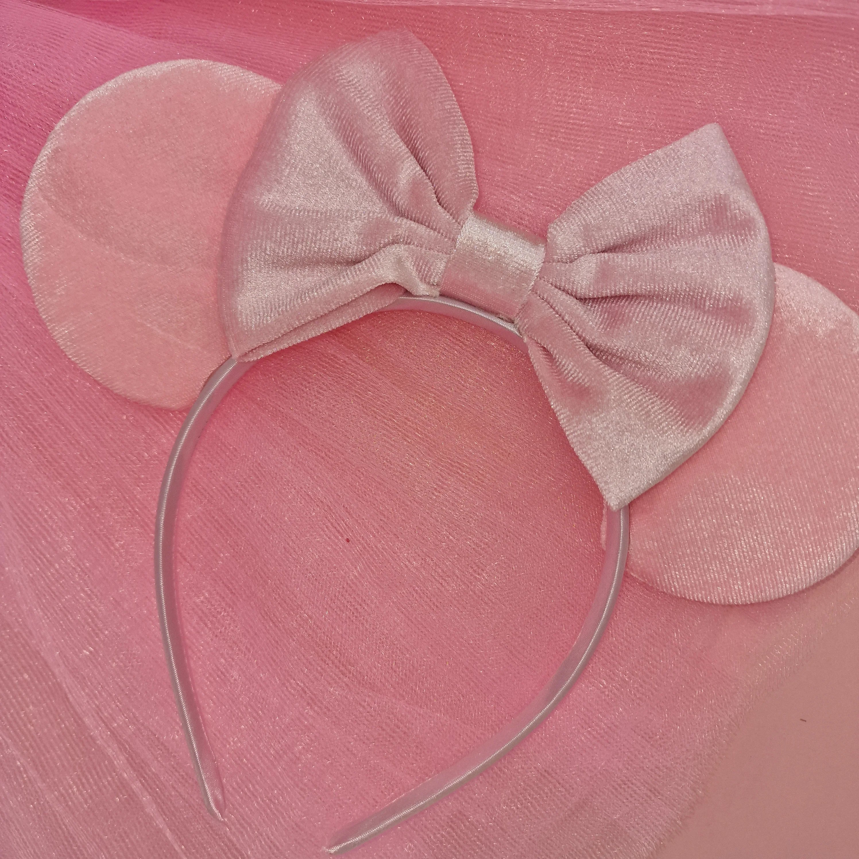 Pink Velvet Mouse Ears | Coquette Bow Headband