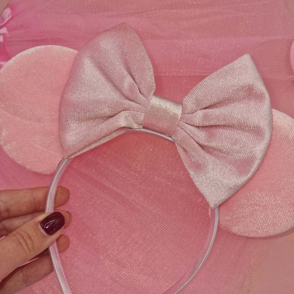 Pink Velvet Mouse Ears | Coquette Bow Headband