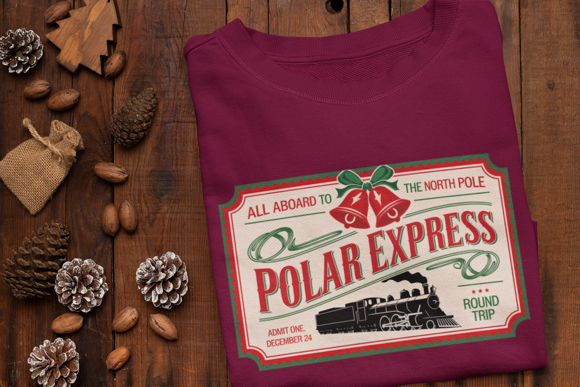 Personalised Train Ticket Jumper | Christmas Park Days