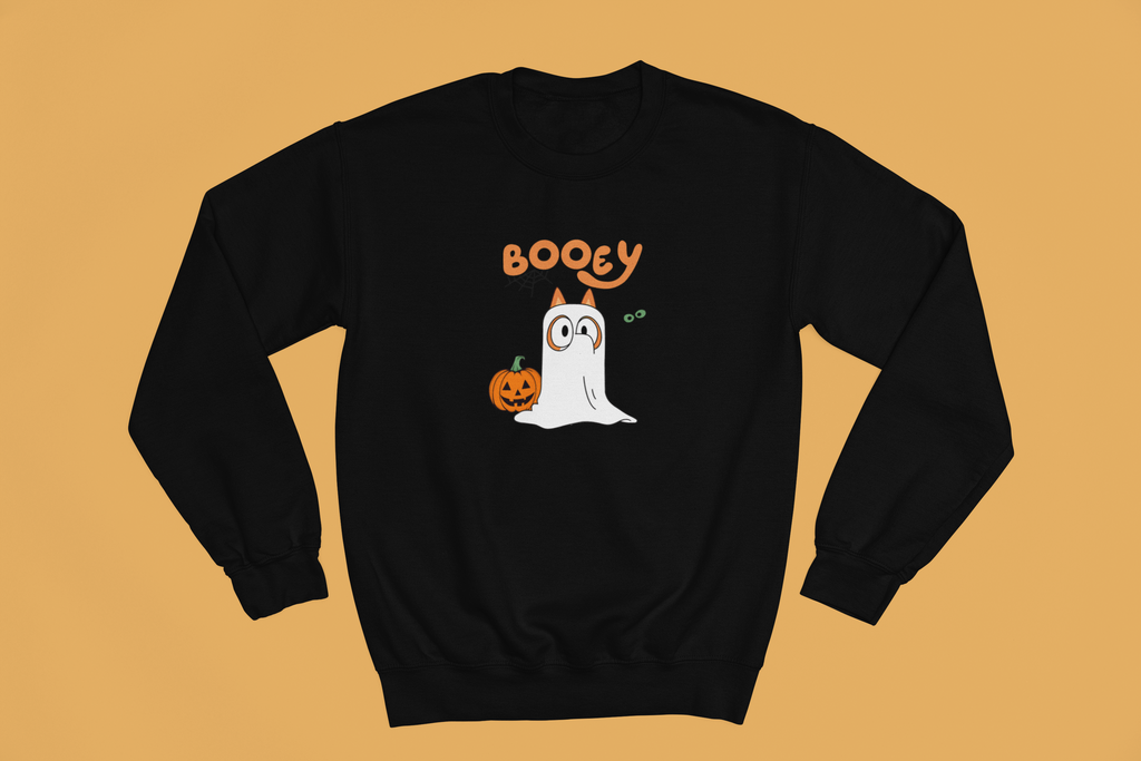 Booey Ghost Kids Sweatshirt | Black Halloween