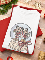 Mouse Couple Snowglobe T-Shirt | Christmas Park Day