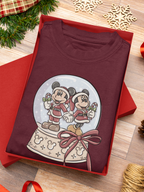 Mouse Couple Snowglobe T-Shirt | Christmas Park Day