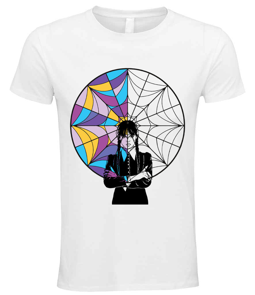 Wednesday Goth Stained Glass Sweatshirt | Spooky Park Day Top