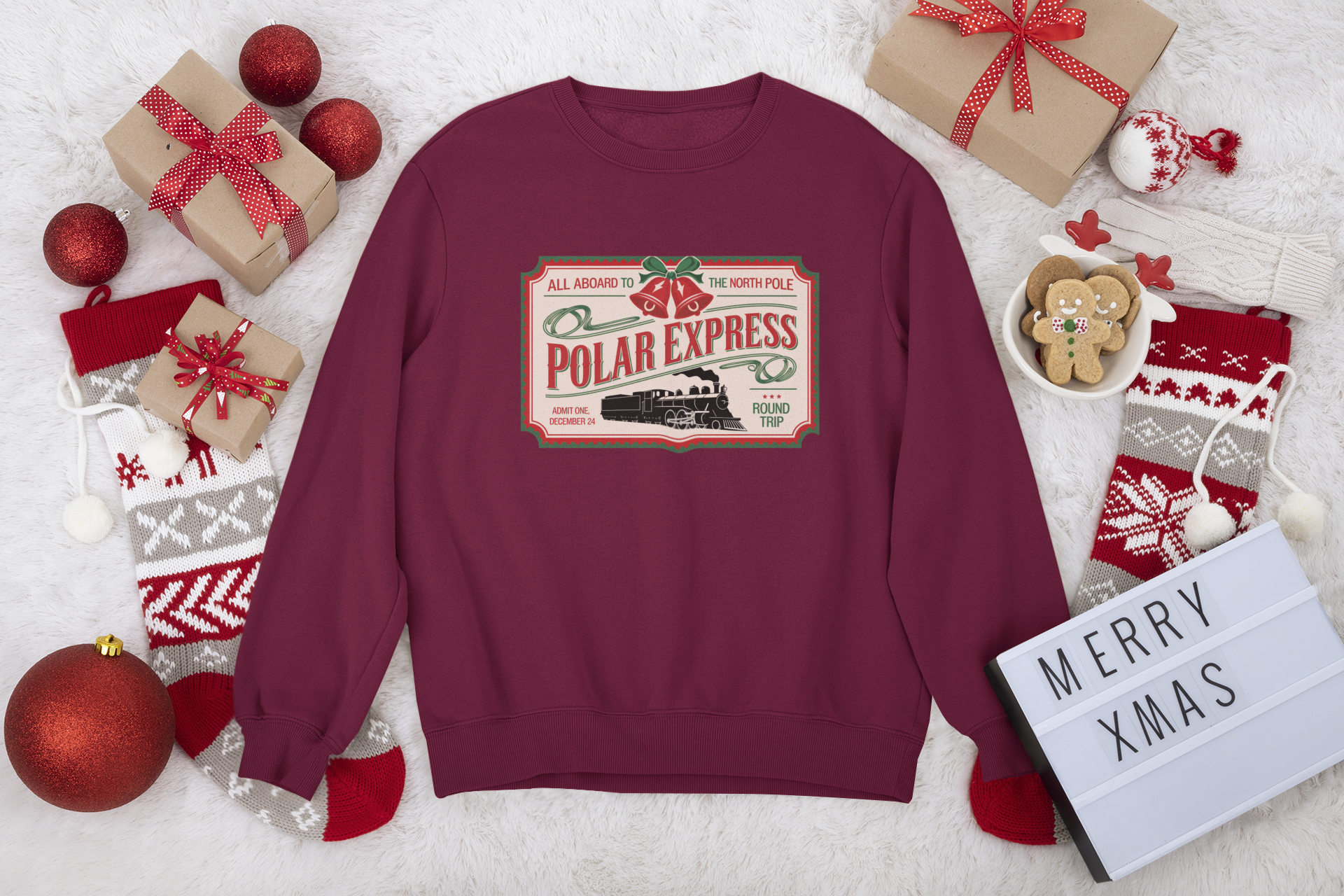 Personalised Train Ticket Jumper | Christmas Park Days