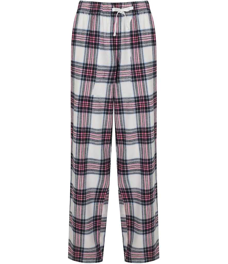 Pink & White Tartan Pyjama Bottoms | Adults