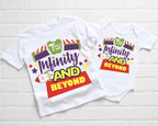 Two Infinity and Beyond Personalised Front and Back Double Sided Print Birthday T-Shirt